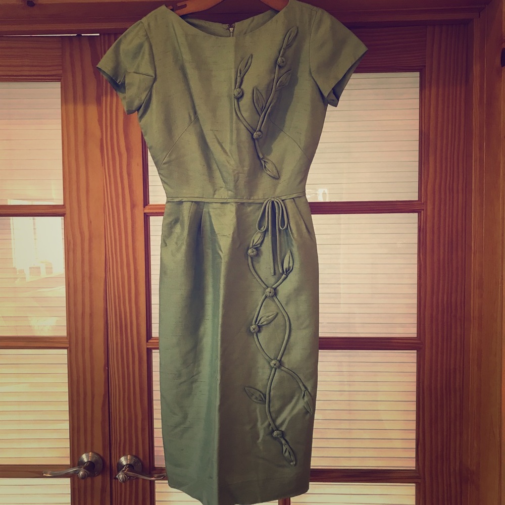 1950's vintage dress green small